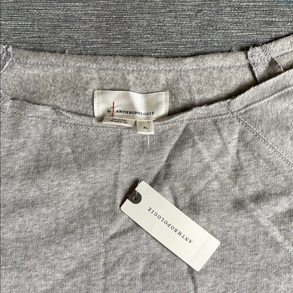 NWT Anthropologie Heather Gray Long Boat Neck Slouchy Sweater XL - Picture 4 of 10
